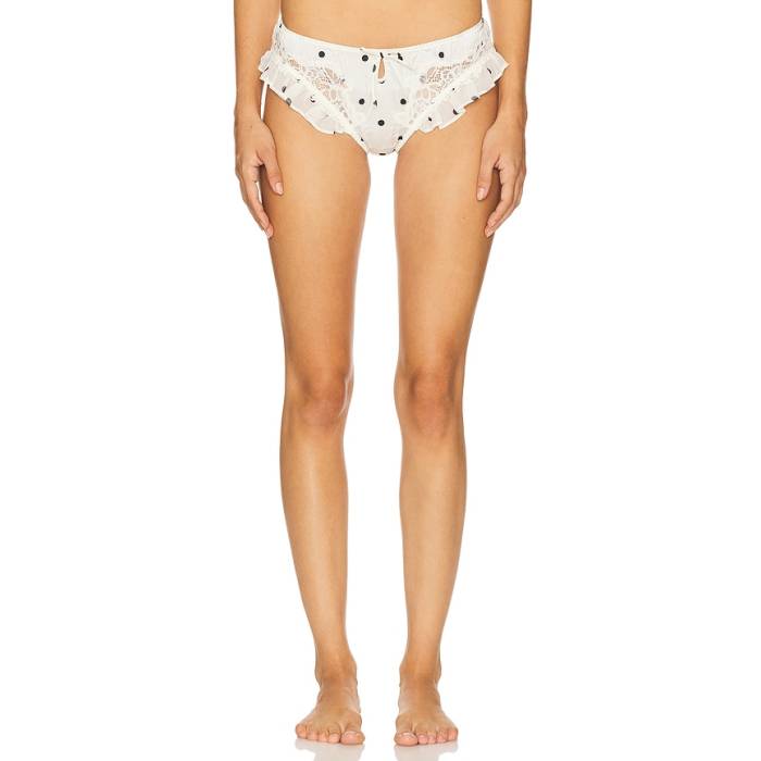For Love & Lemons 【 Butterfly Lace Ruffle Cheeky Panty Women Cream White 】 レディース クリーム 白色 ホワイト｜スニケス