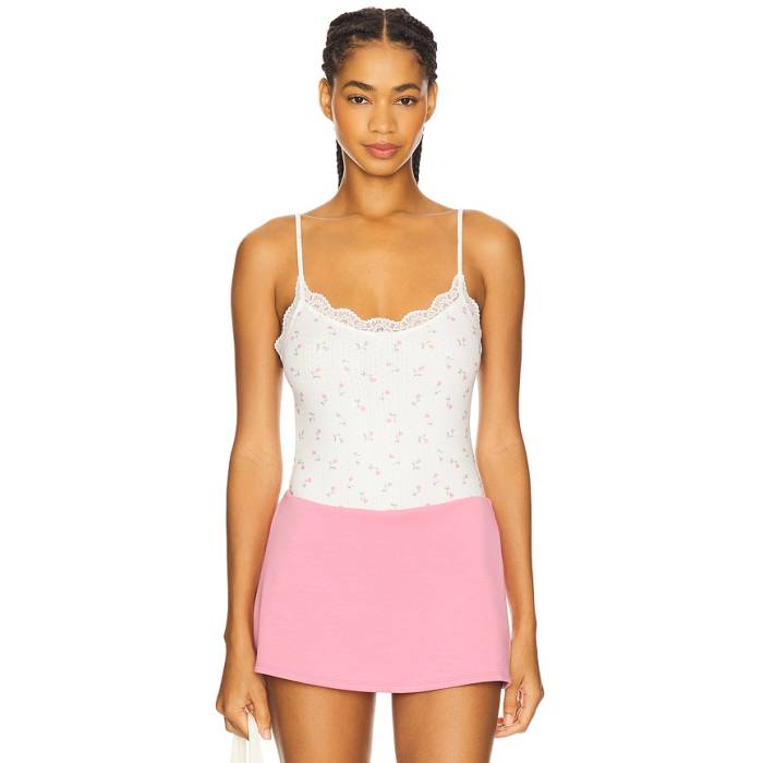 For Love \u0026 Lemons 【 Elliana Bodysuit Women White 】 上半身背広 レディース 白いこと 白いこと
