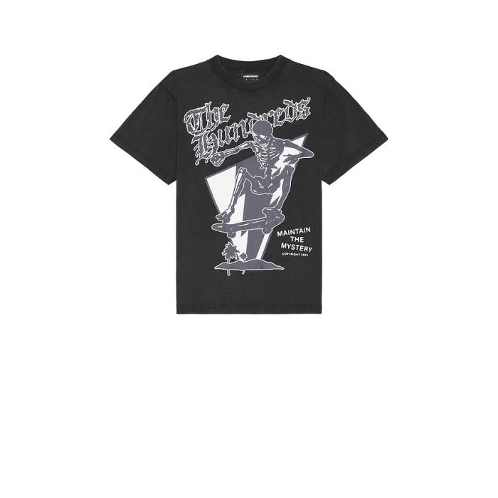 The Hundreds 【 Skull Mountain Tee Men Washed Black 】 プルオーバー メンズ 黒いこと 黒いこと