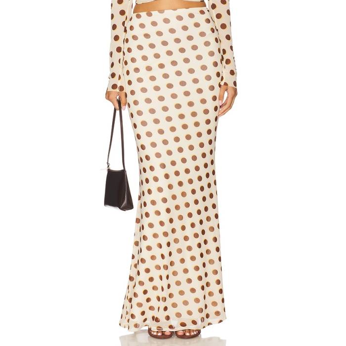 Afrm 【 Tegan Skirt Women Gold Halo Dot 】 レディース ゴールド