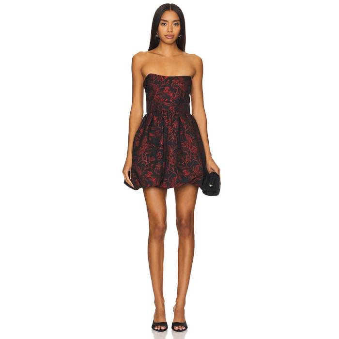 アマンダアプリチャード Amanda Uprichard 【 Addison Dress Women Red \u0026Amp; Black 】 御召しもの レディース Red 赤・赤いこと 黒いこと 黒いこと