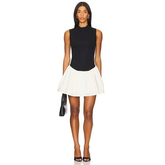 Weworewhat 【 Mockneck Dress Women Black \u0026Amp; Ivory 】 御召しもの レディース 黒いこと 黒いこと 象牙色