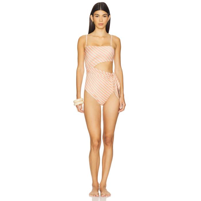 ジマーマン Zimmermann 【 Cascadian Scarf Tie One Piece Swimsuit Women Pink And Cream Stripe 】 スカーフ ネクタイ 水着 レディースファッション 水着 レディース pink ピンク クリーム Stripe ストライプ