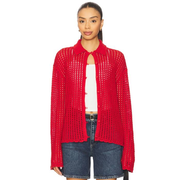 ラグアンドボーン Rag & Bone 【 Khloe Cardigan Women Port Red 】 カーディガン レディースファッション トップス カーディガン ボレロ レディース Red 赤・レッド