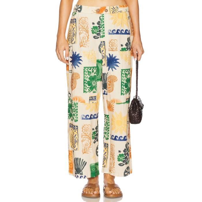 フリーピープル Free People 【 Seaside Pull On Pant Women Ivory Combo & Summer 】 パンツ レディースファッション ボトムス パンツ レディース アイボリー Summer サマー
