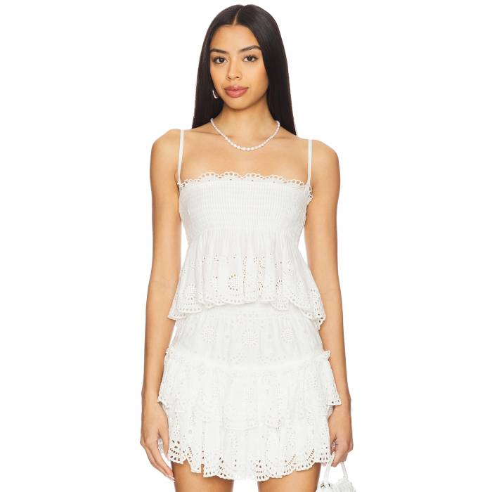 Loveshackfancy 【 Condie Top Women Optic White 】 レディースファッション トップス タンクトップ レディース 白色 ホワイト 33,800円