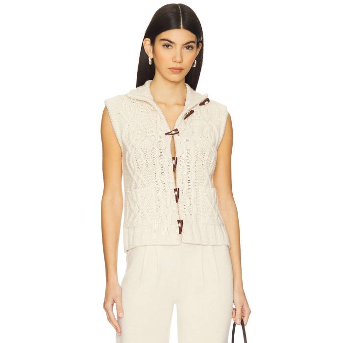 Siedres 【 Lesna Vest Women Ecru 】 ベスト レディースファッション トップス カーディガン ボレロ レディース