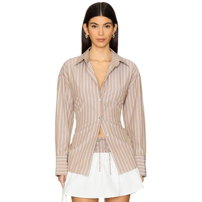 Nia 【 Jules Shirt Women Taupe 】 ジュールス レディースファッション トップス シャツ ブラウス レディース