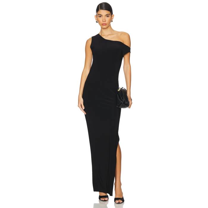 Norma Kamali 【 Drop Shoulder Fitted Gown Women Black 】 レディースファッション ドレス レディース 黒色 ブラック