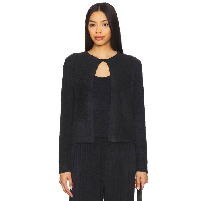 Barefoot Dreams 【 Cozychic Ultra Light Striped Cardigan Women Black 】 ultra ウルトラ カーディガン レディースファッション トップス カーディガン ボレロ レディース 黒色 ブラック