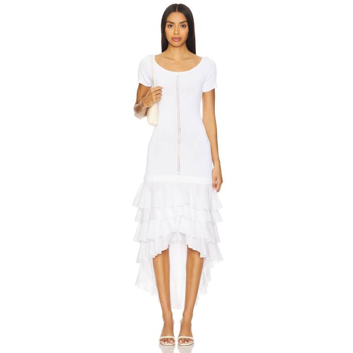 Alejandra Alonso Rojas 【 Knit Ruffle Dress Women White 】 ニット ドレス レディース 白色 ホワイト｜スニケス
