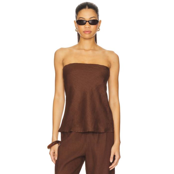 Donni. 【 X Revolve The Linen Tube Top Women Walnut 】 レディース|スニケス