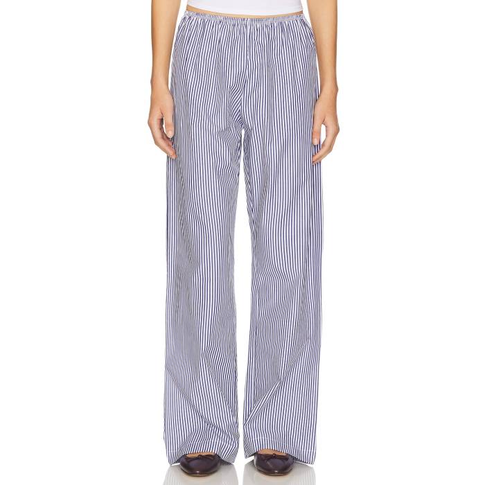 Donni. 【 The Pop Simple Pant Women Navy Stripe 】 ズボン下 レディース 紺色 米国海軍 Stripe 縞模様