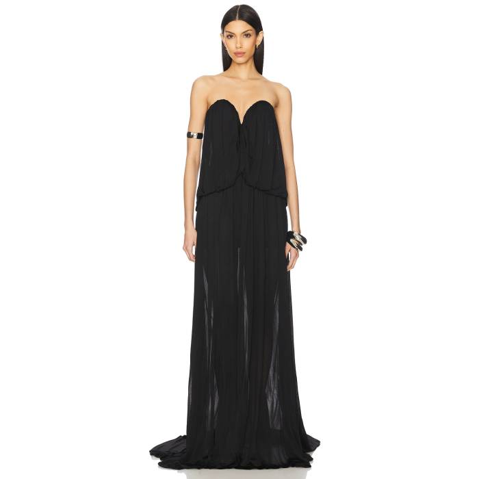 Giuseppe Di Morabito 【 Strapless Dress Women Black 】 御召しもの レディース 黒いこと 黒いこと