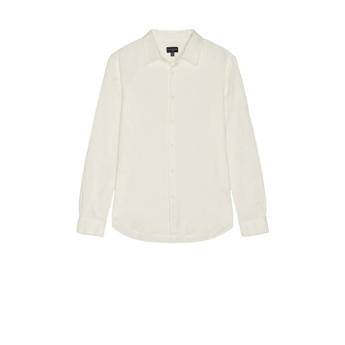 Club Monaco 【 Waffle Textured Shirt Men Marshmallow 】 ワッフル メンズファッション トップス カジュアルシャツ メンズ