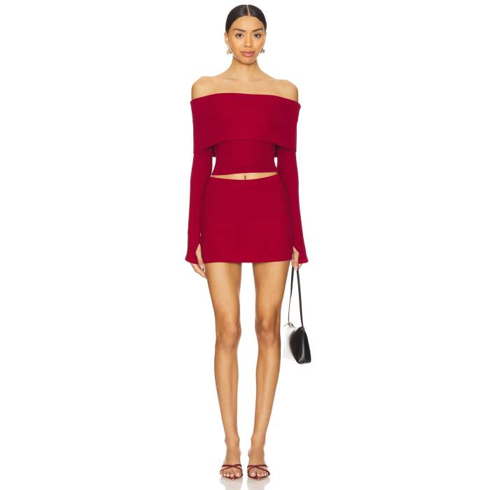 Superdown 【 Marks Skirt Set Women Oxblood 】 レディースファッション ドレス レディース 赤・オックスブラッド