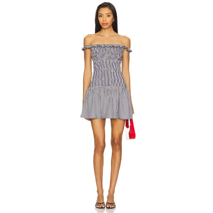 More To Come 【 Tessa Mini Dress Women Black Gingham 】 ドレス レディースファッション ドレス レディース 黒色 ブラック