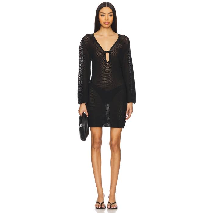 シーフォリー Seafolly 【 Mesh Knit Cover Up Women Black 】 ニット レディースファッション 水着 レディース 黒色 ブラック