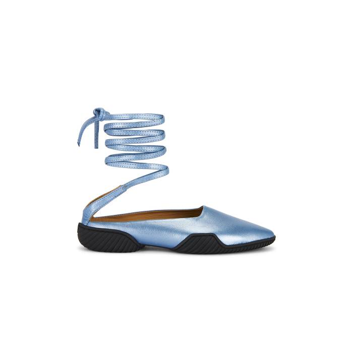 Miista 【 Nettie Lace Up Baillerina Flat Women Blue 】 レディース 青み 青色