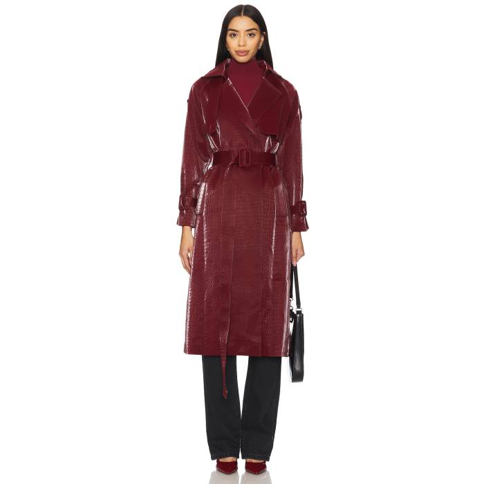 Nubyen 【 Sleepless In Seattle Trench Coat Women Burgundy 】 シアトル レディース ワイン色・バーガンディー｜スニケス