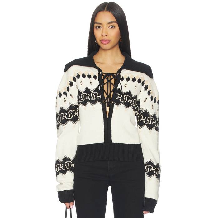 Understated Leather 【 X Revolve Nordic Cowboy Sweater Women Black \u0026Amp; White 】 調教師 レディース 黒いこと 黒いこと 白いこと 白いこと