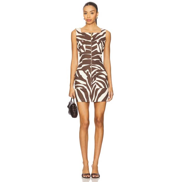 Usisi Sister 【 Ella Cotton Dress Women Chocolate Zebra 】 御召しもの レディース