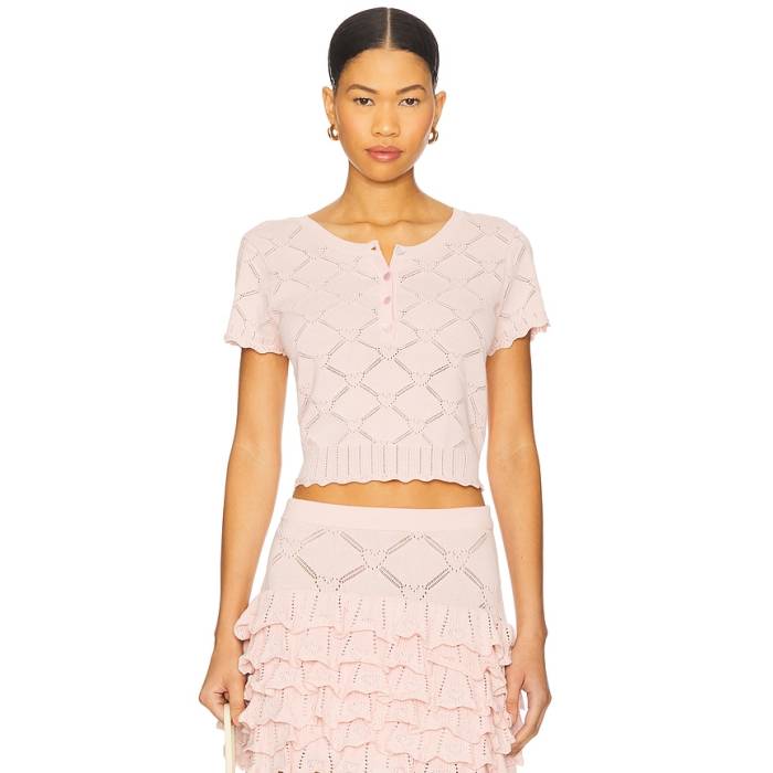 Loveshackfancy 【 Lilifred Top Women Velour Pink 】 レディース 天鵞絨 pink サクラ色