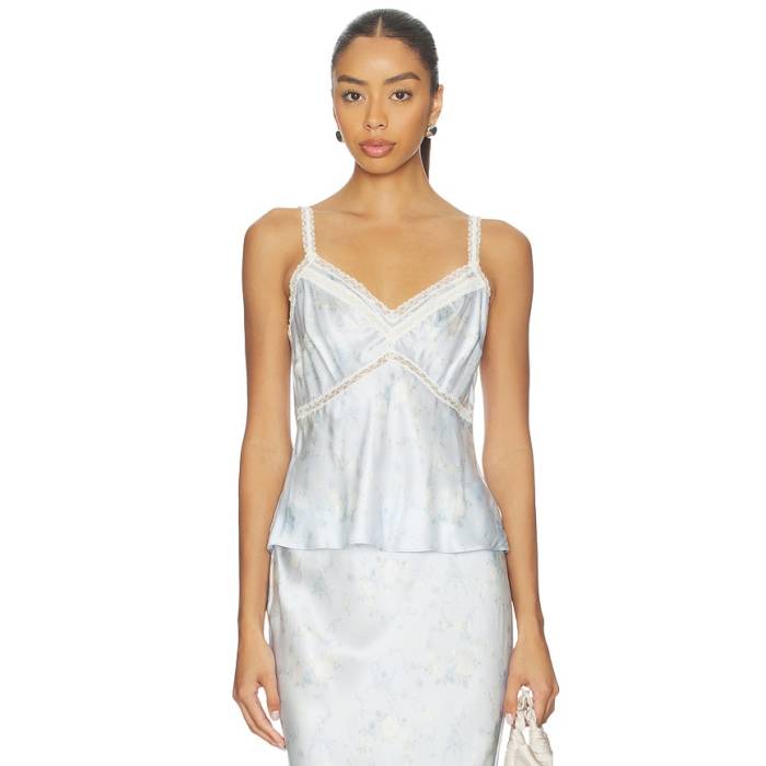Loveshackfancy 【 Lirena Top Women Snowdrop Blue 】 レディース 青碧 青碧