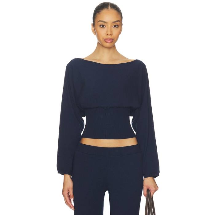 Lovers And Friends 【 Liza Boat Neck Sweater Women Navy 】 調教師 レディース 紺色 米国海軍
