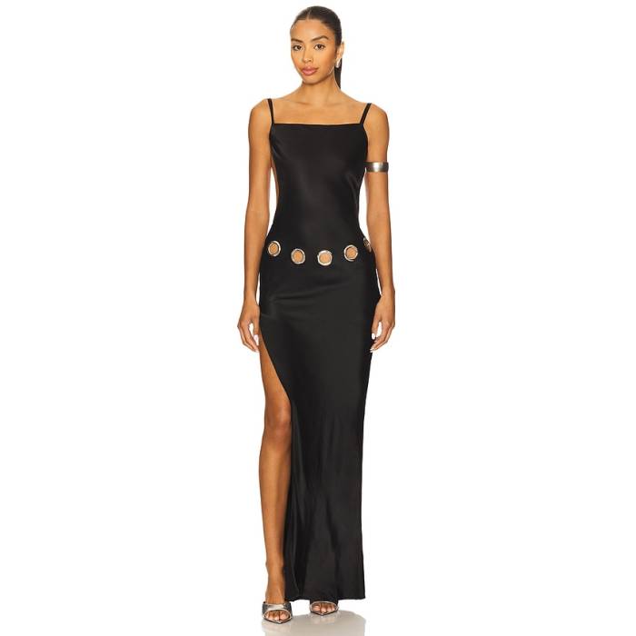 1Xblue 【 Eyelet Maxi Dress Women Black 】 御召しもの レディース 黒いこと 黒いこと
