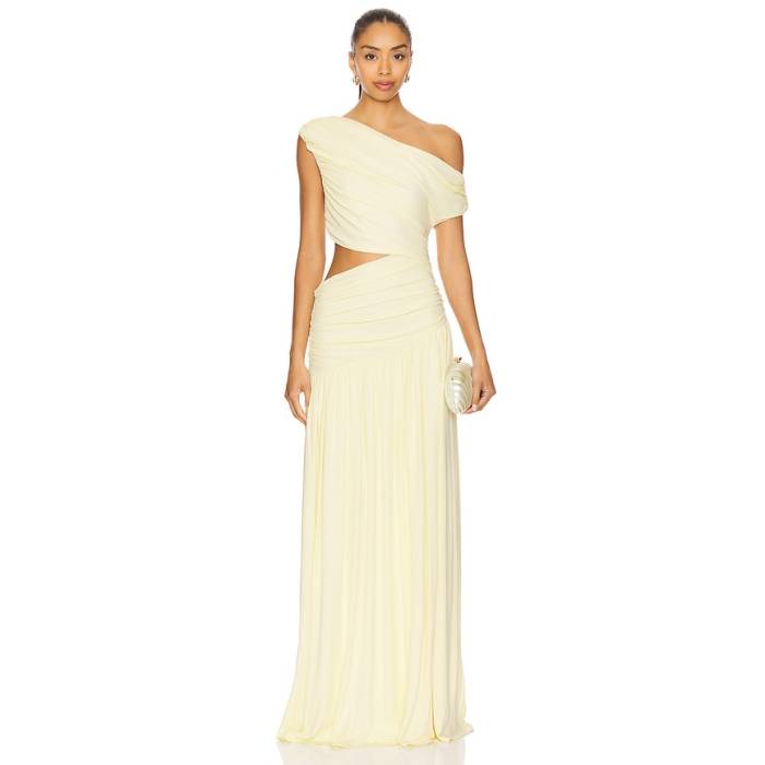 House Of Harlow 1960 【 X Revolve Lana Gown Women Butter Yellow 】 レディース yellow 黄味がかった・黄色