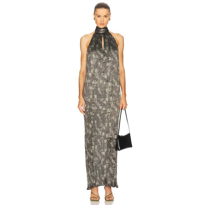 サビーナムサエフ Sabina Musayev 【 London Dress Women Dark Olive Print 】 お召しもの レディース olive オリーブ