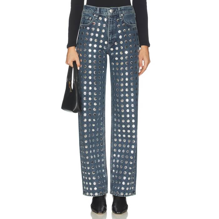 ラグアンドボーン Rag \u0026 Bone 【 Shea Relaxed Straight Jeans Women Kingston Stud 】 デニム レディース