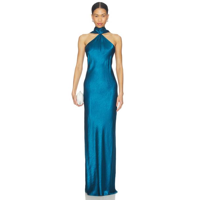 アマンダアプリチャード Amanda Uprichard 【 Ashton Maxi Dress Women Teal 】 御召しもの レディース