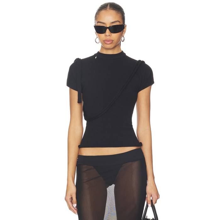 Ottolinger 【 Deconstructed Knit Tee Women Black 】 編み物 プルオーバー レディース 黒いこと 黒いこと