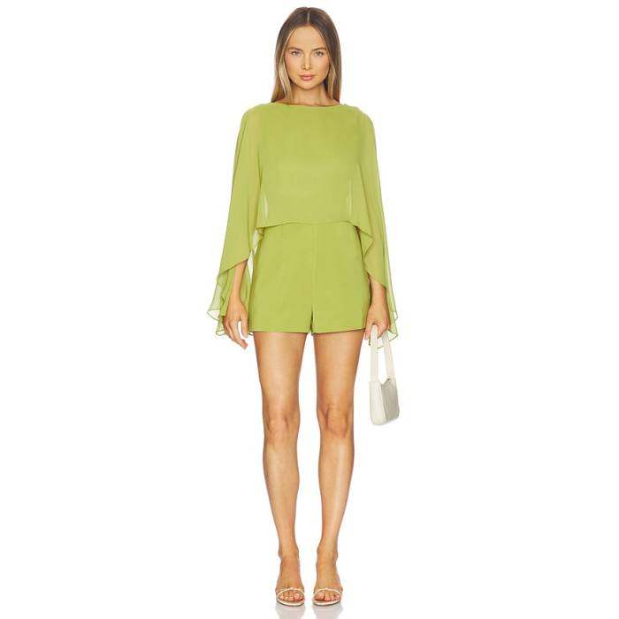 Line \u0026 Dot 【 Fond Romper Women Lime Green 】 ロンパース レディース 菩提樹 green 緑・緑であること