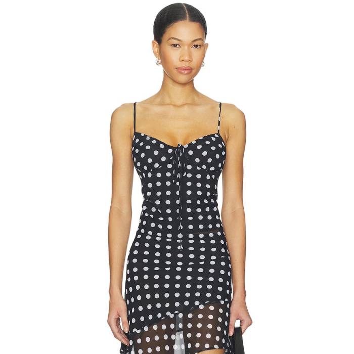 Bella Venice 【 The Josephine Top Women Black \u0026Amp; White Dot 】 レディース 黒いこと 黒いこと 白いこと 白いこと
