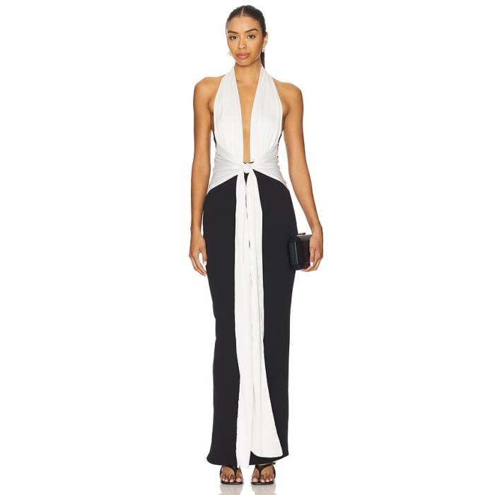 Nookie 【 Chiara Halter Gown Women White \u0026Amp; Black 】 レディース 白いこと 白いこと 黒いこと 黒いこと