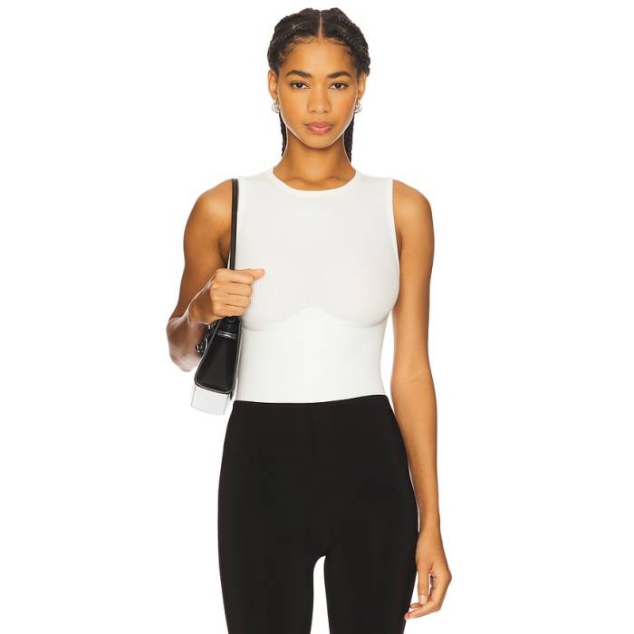フルールドゥマル Fleur Du Mal 【 Hourglass Rib Bodysuit Women Ivory 】 上半身背広 レディース 象牙色