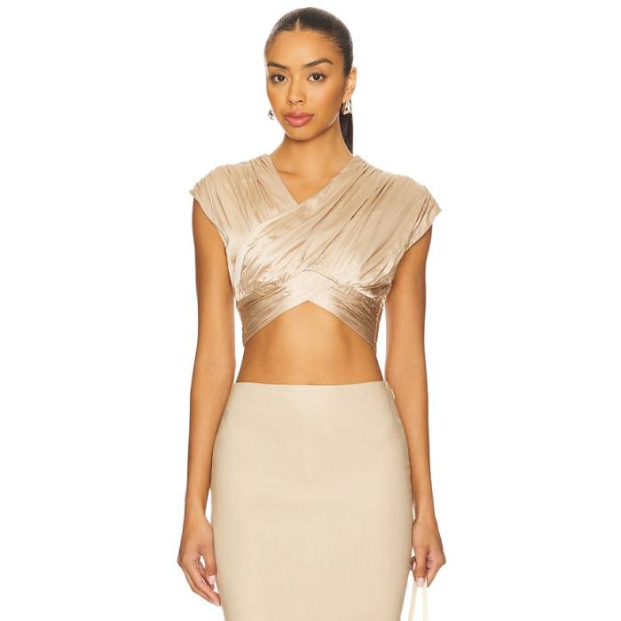 Camila Coelho 【 Delanie Top Women Beige 】 レディース ベージュ