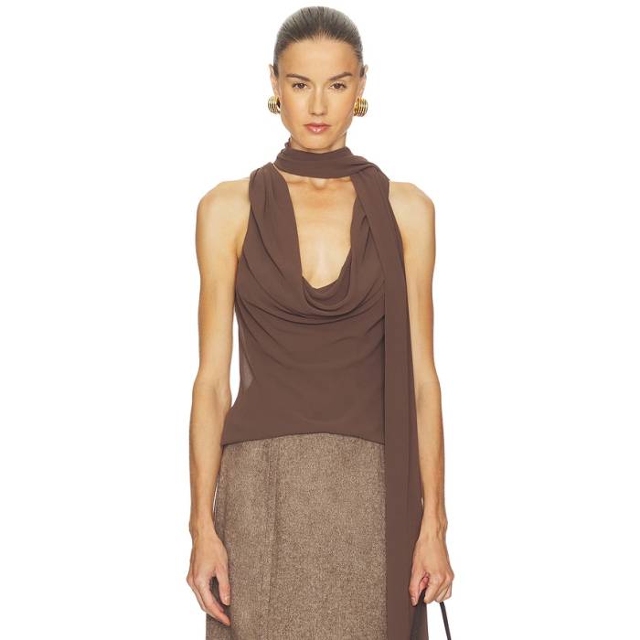 Camila Coelho 【 Casilda Top Women Chocolate Brown 】 レディース 茶色 ブラウン｜スニケス