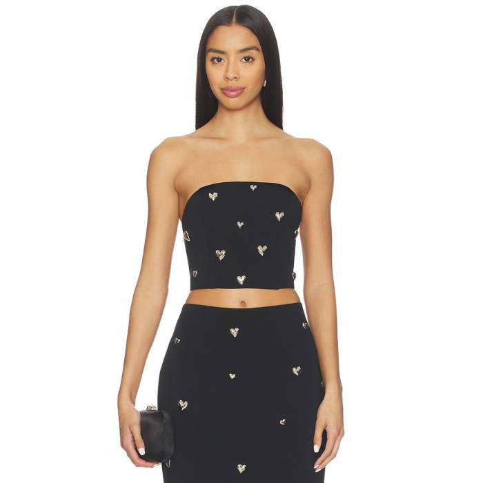 ミリー Milly 【 Heart Applique Tube Top Women Black 】 レディース 黒いこと 黒いこと