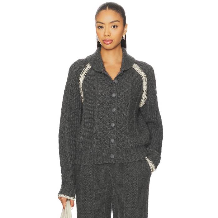 Guest In Residence 【 Marlowe Cable Cardigan Women Charcoal 】 ジレー レディース 濃灰色