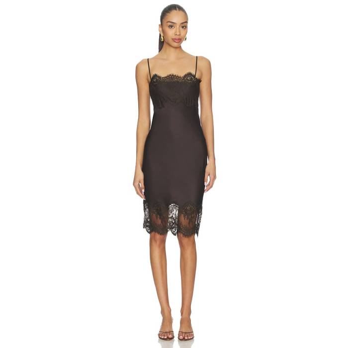 Herskind 【 X Revolve Linus Dress Women JAVA Brown 】 御召しもの レディース 赤銅色 赤銅色