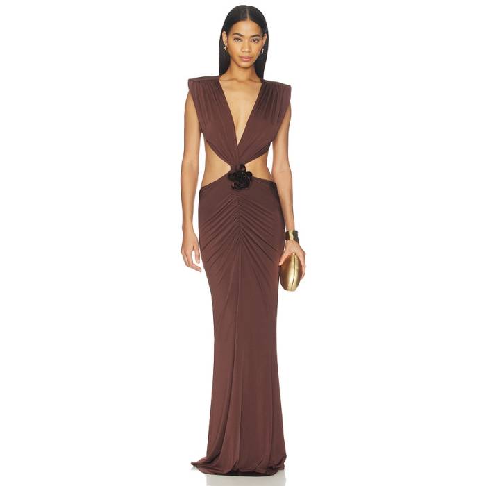 Awave Studio 【 The Faye Umber Maxi Dress Women Brown 】 御召しもの レディース 赤銅色 赤銅色