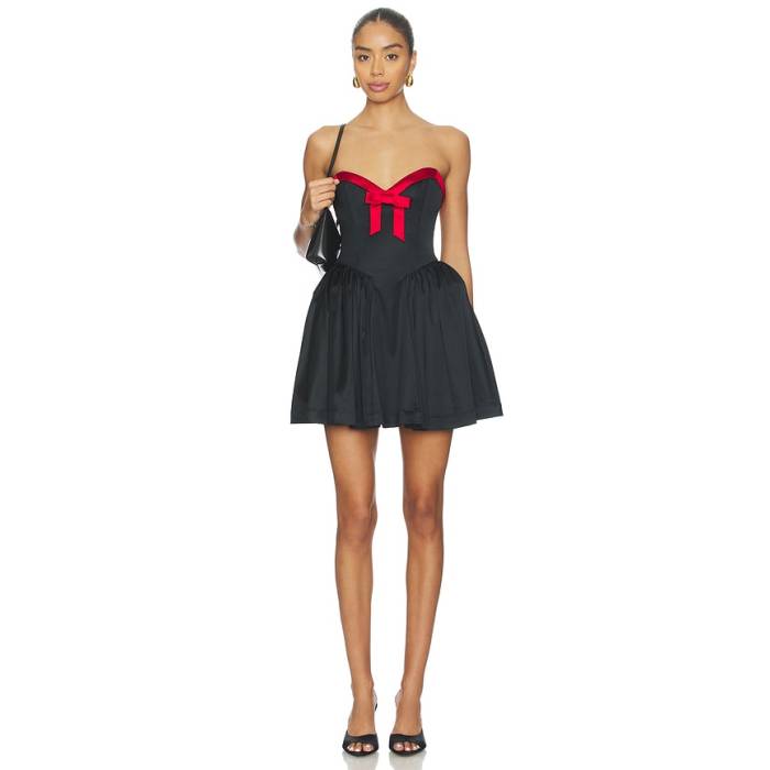 Majorelle 【 Nuria Mini Dress Women Black \u0026Amp; Red 】 御召しもの レディース 黒いこと 黒いこと Red 赤・赤いこと