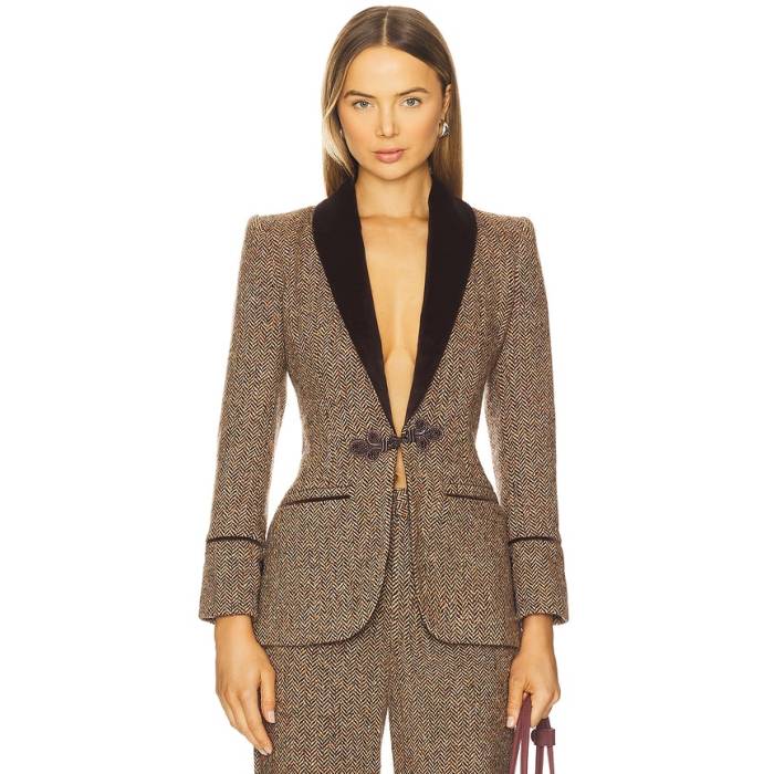 L\u0027agence 【 Gable Blazer Women Brown Herringbone 】 ブレイザー レディース 赤銅色 赤銅色