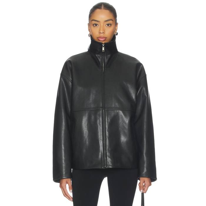 Eaves 【 Jorunn Leather Jacket Women Black 】 なめし革 Jacket 上衣 レディース 黒いこと 黒いこと