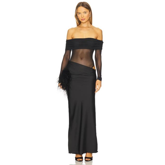 Superdown 【 Mya Maxi Dress Women Black 】 お召しもの レディース 黒いこと 黒いこと
