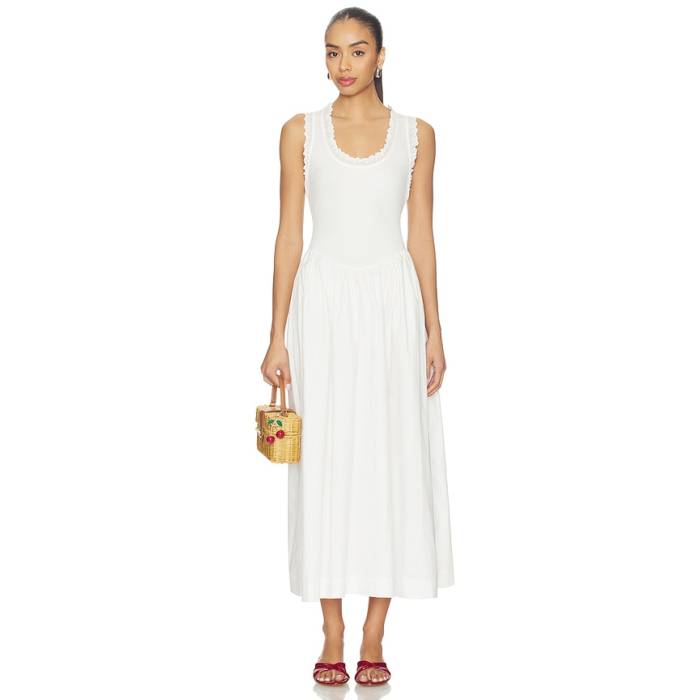 Roame. 【 Lucy Rib Maxi Dress Women White 】 御召しもの レディース 白いこと 白いこと